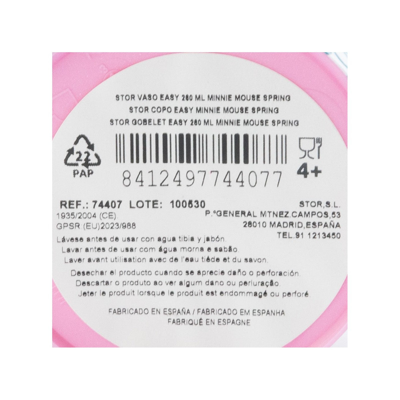 Vaso infantil easy 265ml Minnie Mouse Disney