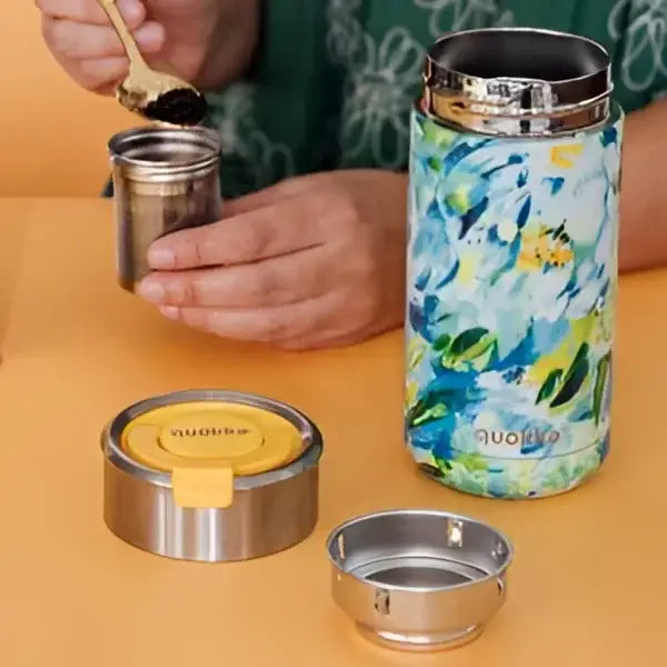 Vaso Térmico Acero Inoxidable Quokka 400ml Blue Jungle Taza Reutilizable Café Te Frío y Caliente bebidas