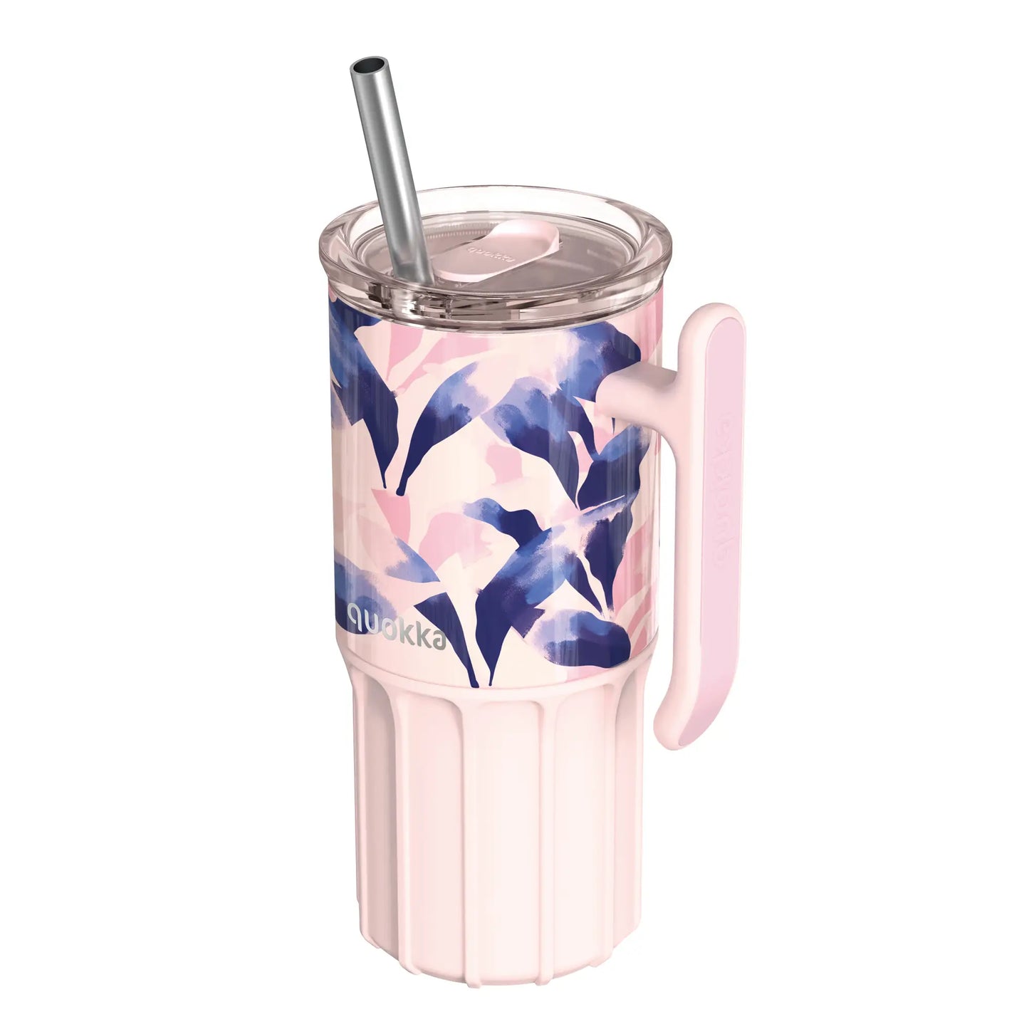 Vaso Térmico Acero Inoxidable QUOKKA UMI BLUE FEATHER 720ML con pajita