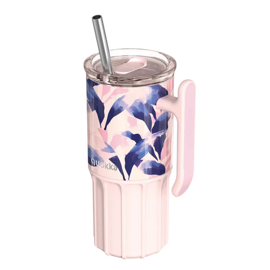 Vaso Térmico Acero Inoxidable QUOKKA UMI BLUE FEATHER 720ML con pajita