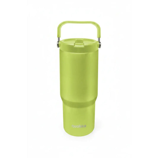 Vaso térmico Quokka CORE Apple Green 860ML de acero inoxidable con asa - Botella
