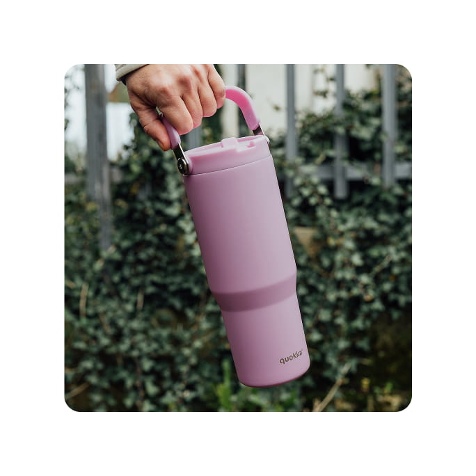 Vaso térmico Quokka CORE ’Blossom Pink’ 860ML de acero inoxidable con asa - Botella