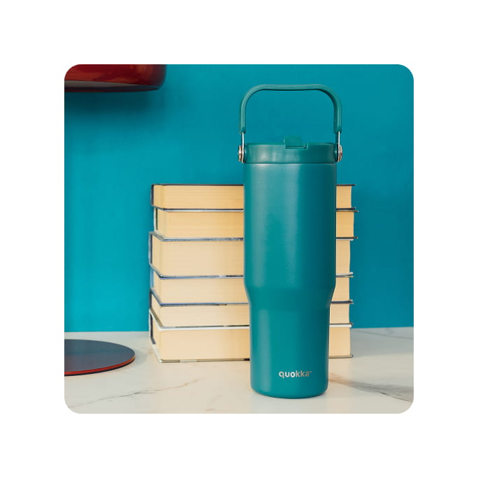 Vaso térmico Quokka CORE Midnight Green 860ML de acero inoxidable con asa - Botella