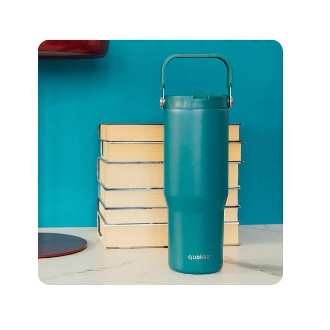 Vaso térmico Quokka CORE Midnight Green 860ML de acero inoxidable con asa - Botella