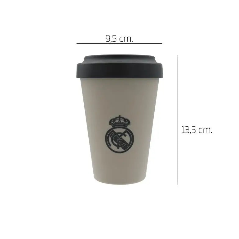 Vaso Térmico Real Madrid 400ml Oficial – Copa para Llevar Café Crema Antiderrames Licencia Original