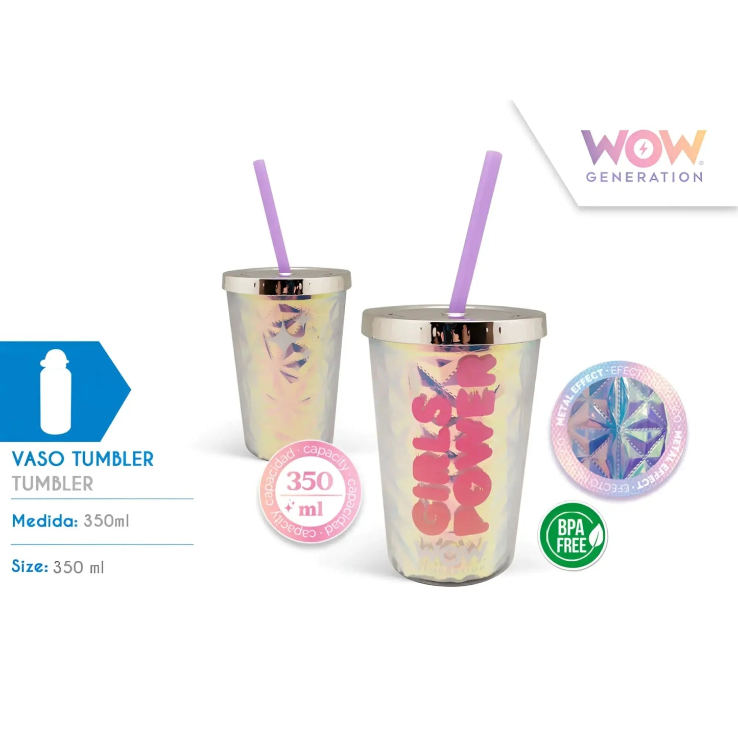 Vaso tumbler 350ML WOW GENERATION - Botella agua