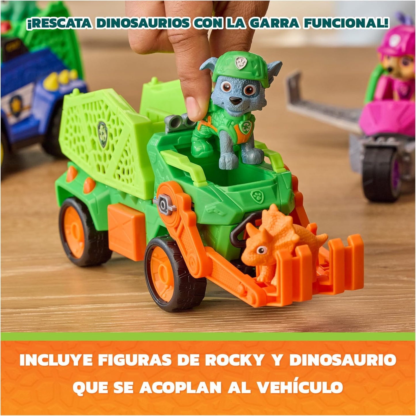 Vehículo Rocky Patrulla canina con accesorios Dino Movie - Juguete