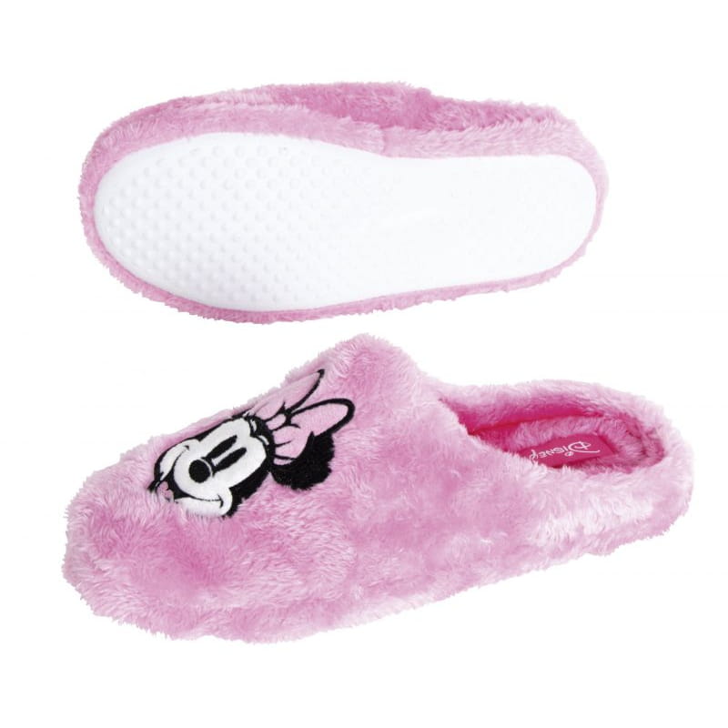 Zapatillas de casa abiertas bordadas con suela dura Minnie Mouse talla 38