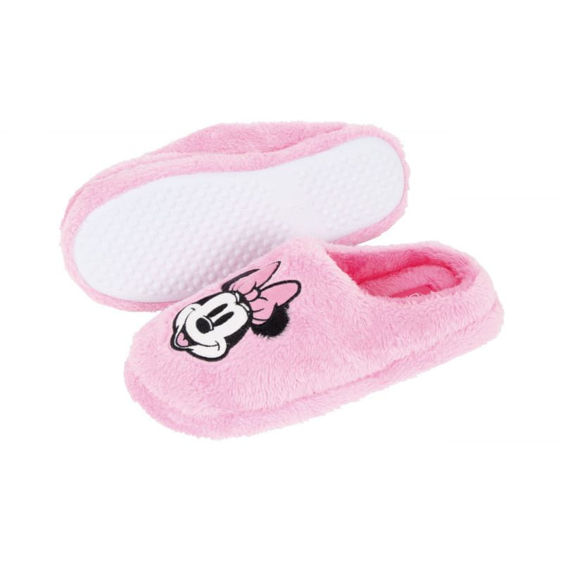 Zapatillas de casa abiertas bordadas con suela dura Minnie Mouse talla 40