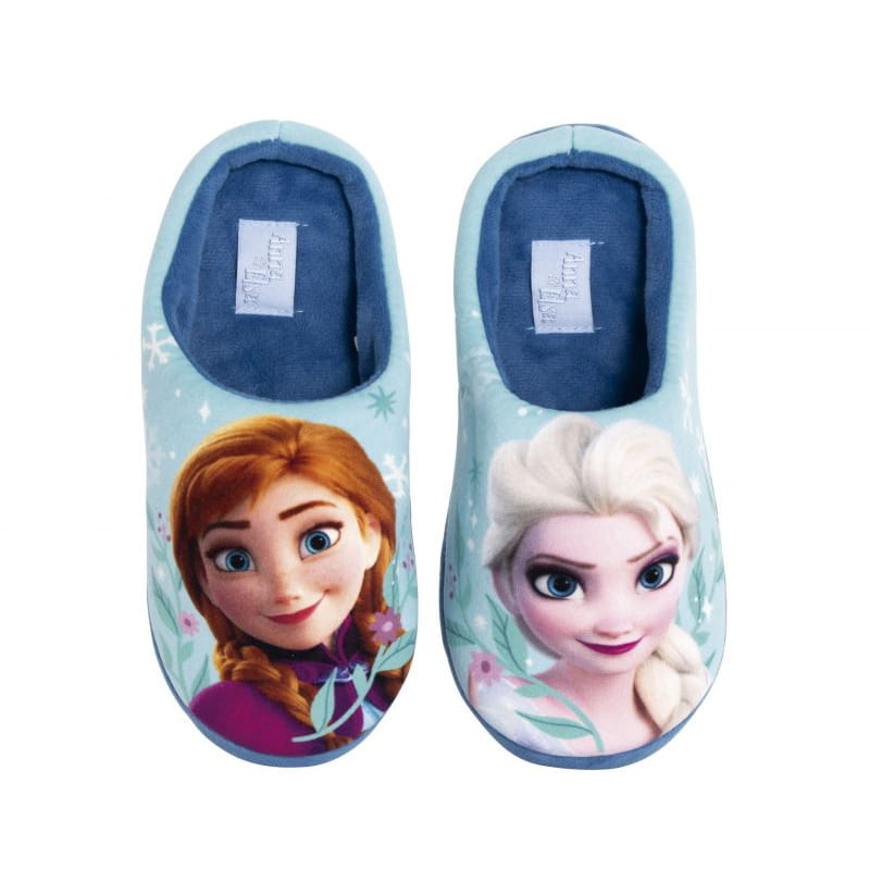 Zapatillas de casa abiertas con suela goma Frozen Anna y Elsa talla 30